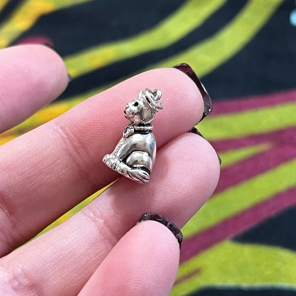 VTG Whimsigoth Cat Kitten Sterling Silver 925 Bracelet Charm - Picture 4 of 5